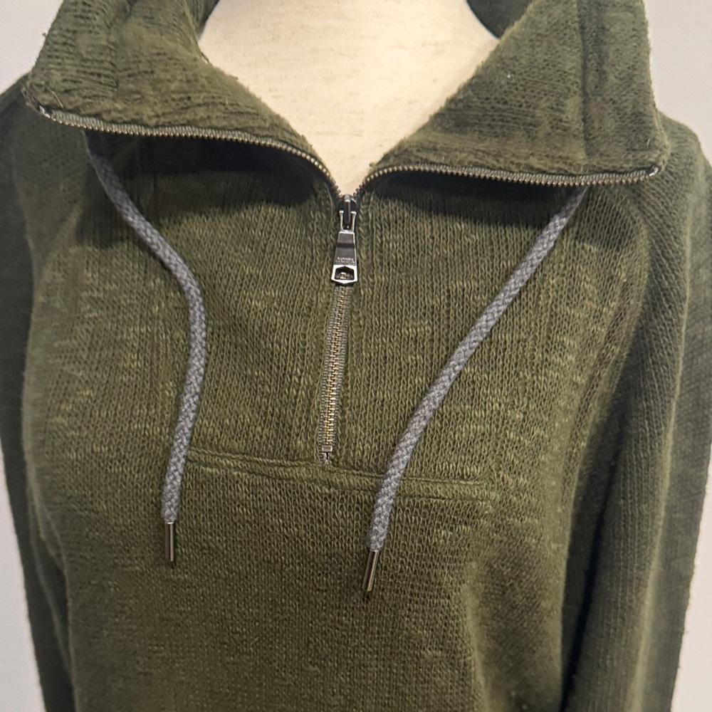 Banana Republic Green 1/4 Zip Up Heritage Collection Sweater Large - Picture 3 of 6